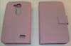 LG L Fino D290N/L Fino Dual D295 - Leather Wallet Stand Case Pink (OEM) (BULK)